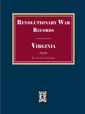 cover image of Revolutionary War Records Virginia